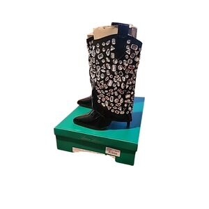 Lauren Lorraine Embelished Black Boots Size 7‎ Hana